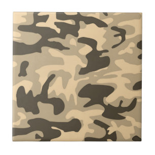 Carreau Motif Camouflage Beige Désert