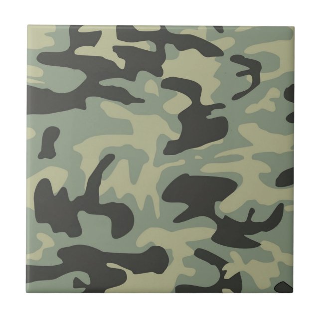 Carreau Motif Camouflage Camo Vert (Devant)