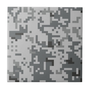 Carreau Motif camouflage pixel gris urbain