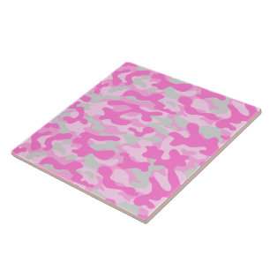 Carreau Motif camouflage rose