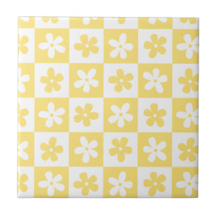 Carreau Motif caro jaune et blanc