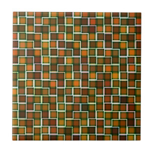 Carreau Motif Carré Abstrait de ton de la Terre