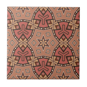 Carreau Motif carrelage en terre cuite et peigne de fer