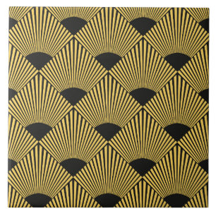Carreau Motif carrelé noir Art déco