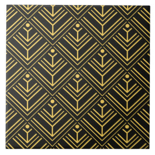 Carreau Motif carrelé noir Art déco