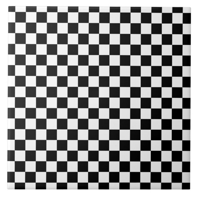 Carreau Motif chèque noir et blanc (Devant)