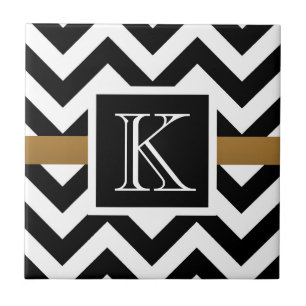 Carreau Motif Chevron noir et blanc