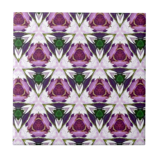 Carreau Motif chic vert magenta de Bourgogne Geomettic (Devant)