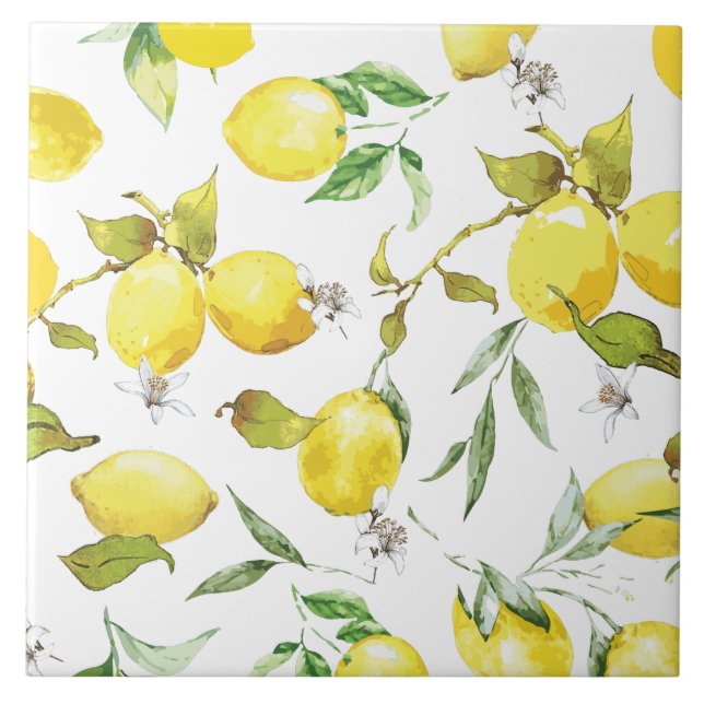 Carreau Motif citron aquarelle (Devant)