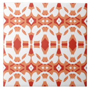 Carreau Motif classique blanc et rouge vibrant