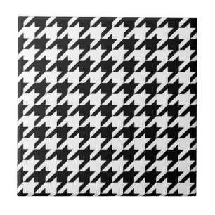 Carreau Motif classique en Houndstooth : Noir & Blanc Vint