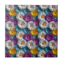 Motif coloré 3D Daisy transparent