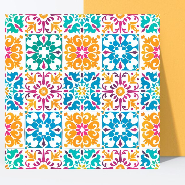 Carreau Motif coloré élégant mexicain Papel Picado (Créateur téléchargé)