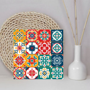 Carreau Motif Coloré élégant Mexicain Papel Picado Accueil