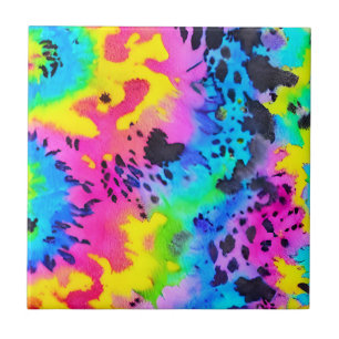 Carreau Motif coloré Wild Cheetah Tye Dye