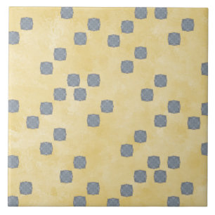 Carreau Motif contemporain jaune et bleu