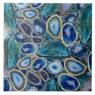 Carreau Motif cristal Blue Geodes