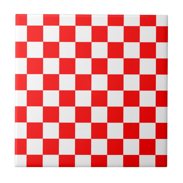 Carreau Motif croate en damier blanc rouge (Devant)