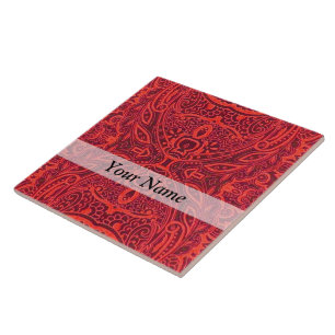 Carreau Motif damassé rouge