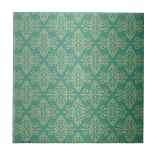 Carreau Motif Damassé Vert Veridian