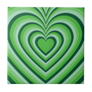 Carreau Motif d'amour du coeur hypnotique vert
