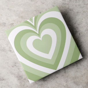 Carreau Motif d'amour du coeur hypnotique vert