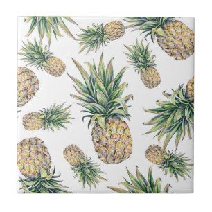 Carreau Motif d'ananas d'aquarelle