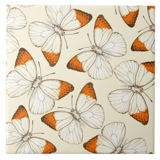 Carreau Motif d'aquarelle papillons (Devant)