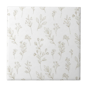 Carreau Motif d'art botanique minimal en ligne (10)