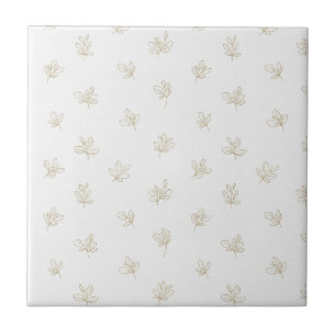 Carreau Motif d'art botanique minimal en ligne (7)