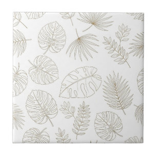 Carreau Motif d'art botanique minimaliste en ligne (4)