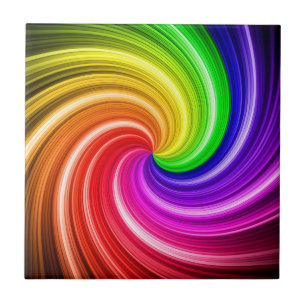 Carreau Motif d'art Spiral Colorful Tie Dye Rainbow Swirl