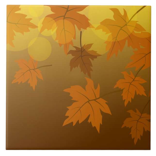 Carreau Motif d'automne avec feuilles d'érable en chute et (Devant)