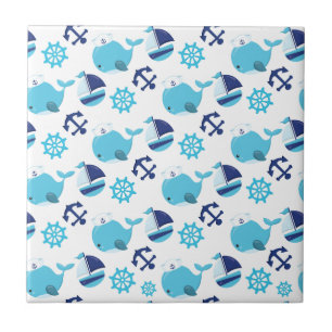 Carreau Motif De Baleines, Beaux Baleines, Baleines Bleues