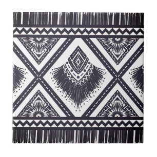 Carreau Motif de Boho Blanc de la Marine