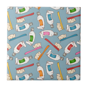 Carreau Motif de brosse à dents et de pâte dentifrice
