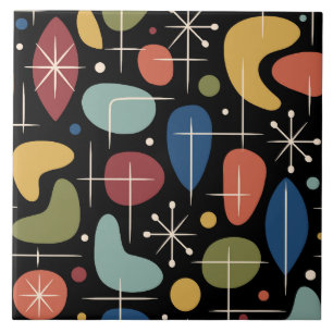 Carreau Motif de burst en style Mid Century Modern