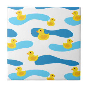 Carreau Motif de canard en caoutchouc jaune