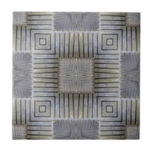 Carreau Motif de carrés décoratifs argent métallisé rétro