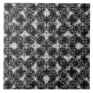 Carreau Motif de chaînes en diamant noir et blanc
