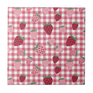 Carreau Motif de champ fraise