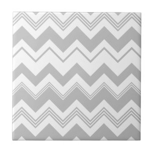 Carreau Motif de Chevron de blanc gris