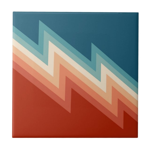 Carreau Motif de chevron de style rétro (Devant)