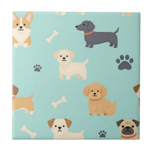 Carreau Motif de chiots mignons