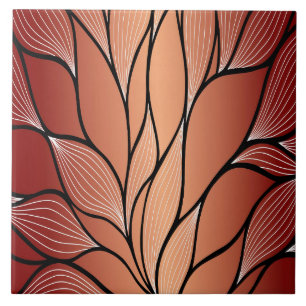 Carreau Motif de congé de bronze de cuivre rustique