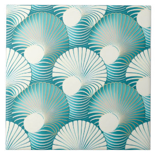 Carreau Motif de coquillage bleu