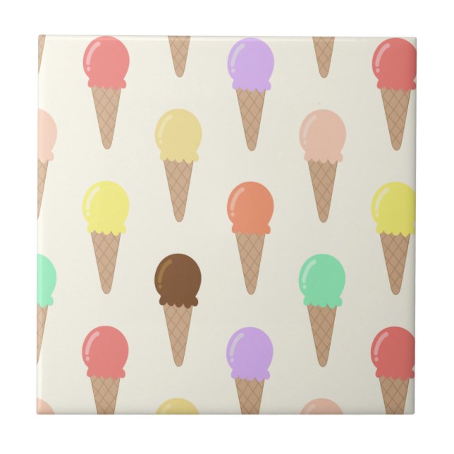 Carreau Motif de crème glacée à la main colorée (Devant)