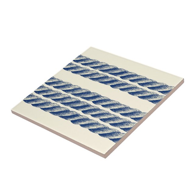 Carreau Motif de  de corde sisal tordu (Côté)