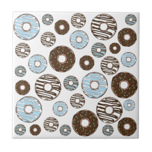 Carreau Motif De Donuts, Donuts Bleus, Donuts Brown