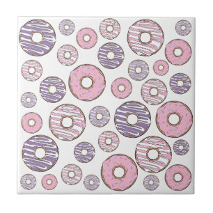 Carreau Motif De Donuts, Donuts Roses, Donuts Violets
